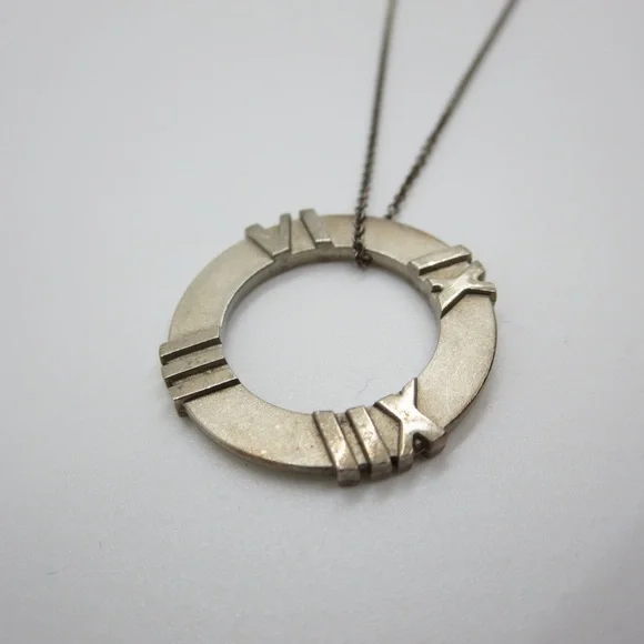 Tiffany and Co. Sterling silver Atlas ring size 6, and matching atlas necklace - Picture 8 of 12